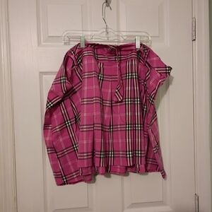 Chic Pink Plaid Skater Skirt